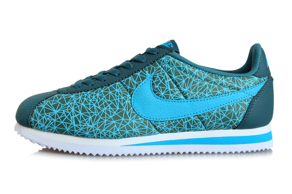 Nike Cortez Gump Couleurs Mélangées Géométriques Bleu De Ciel De Jade